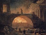ROBERT, Hubert The blaze in Rom,18.Juli 64 n. Chr. oil painting artist